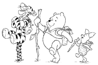 A coloring page of winnie the pooh - group